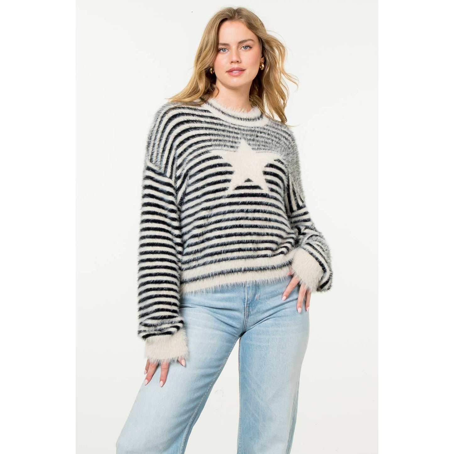 Striped Mohair Star Sweater