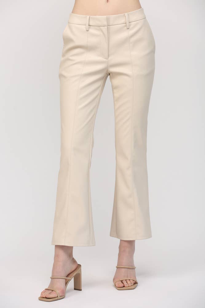 Faux Leather Flare Pant