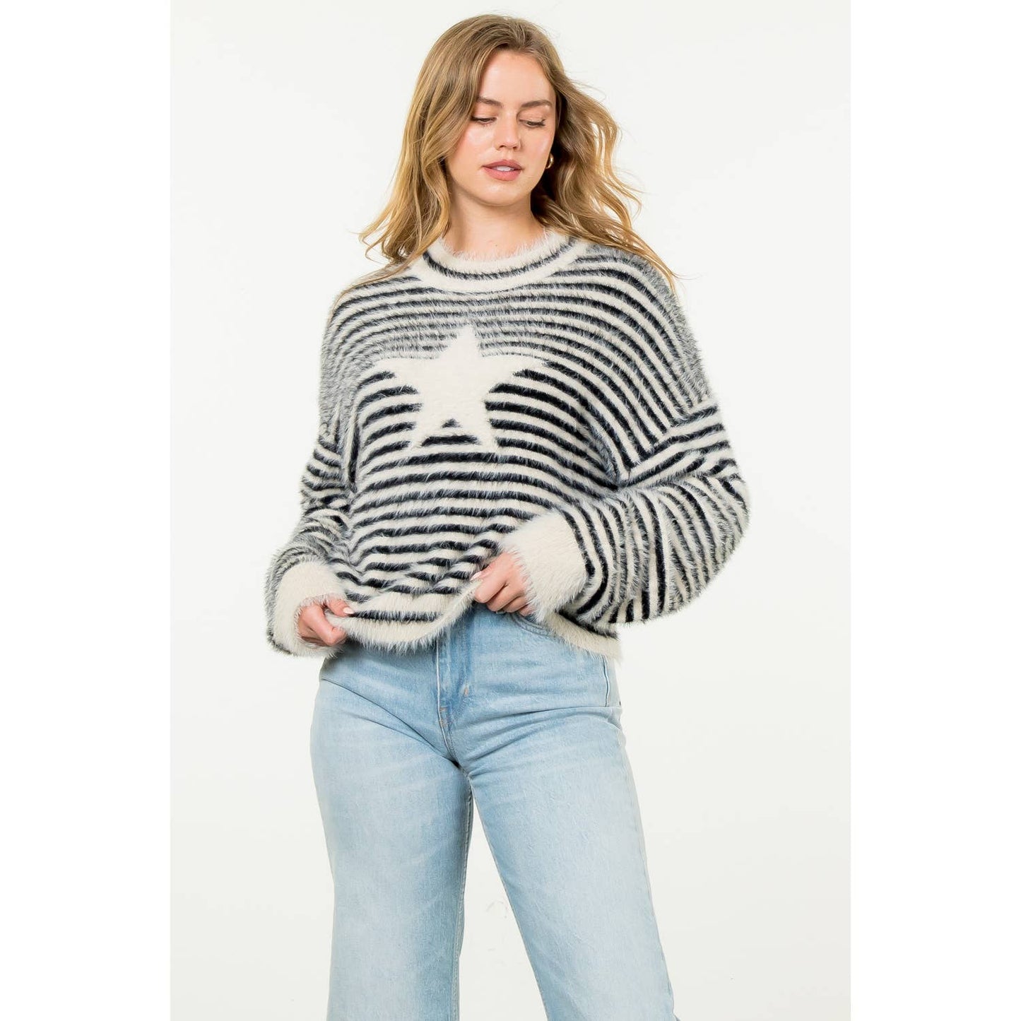 Striped Mohair Star Sweater