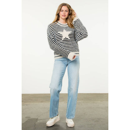 Striped Mohair Star Sweater