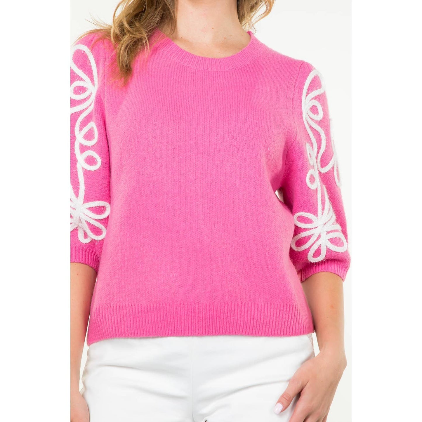 Embroidered Detail Knit Top