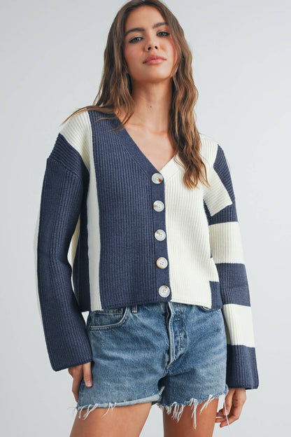 Color Block Cardigan