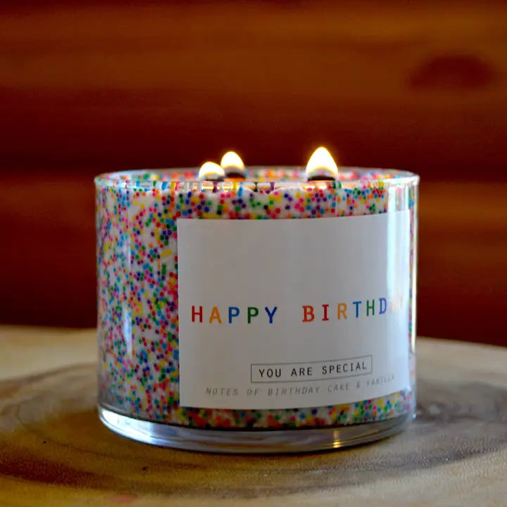 3 Wick Happy Birthday Candle