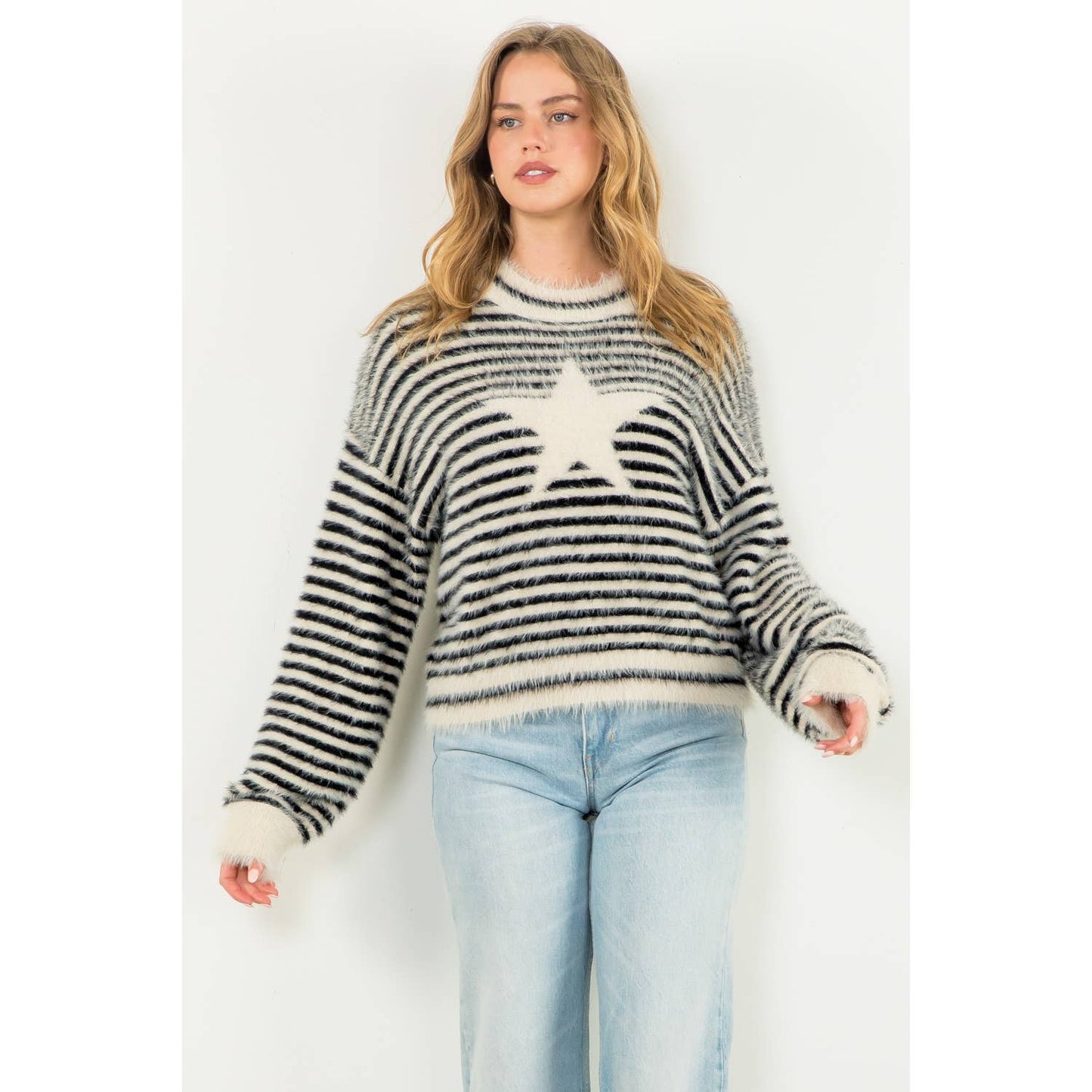 Striped Mohair Star Sweater