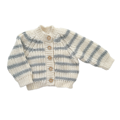 Rib Knit Striped Cardigan