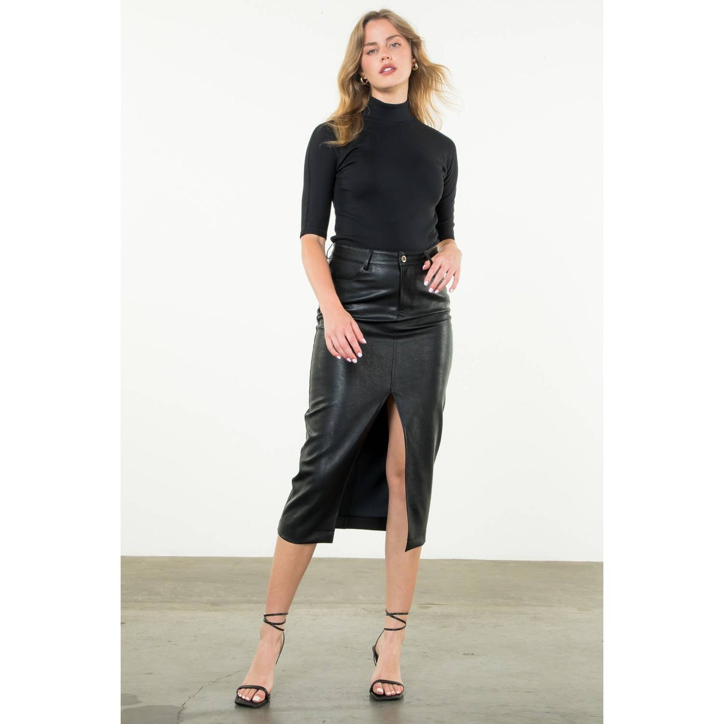 Leather Midi Skirt