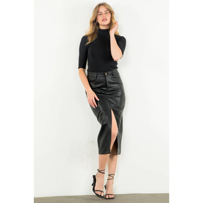 Leather Midi Skirt