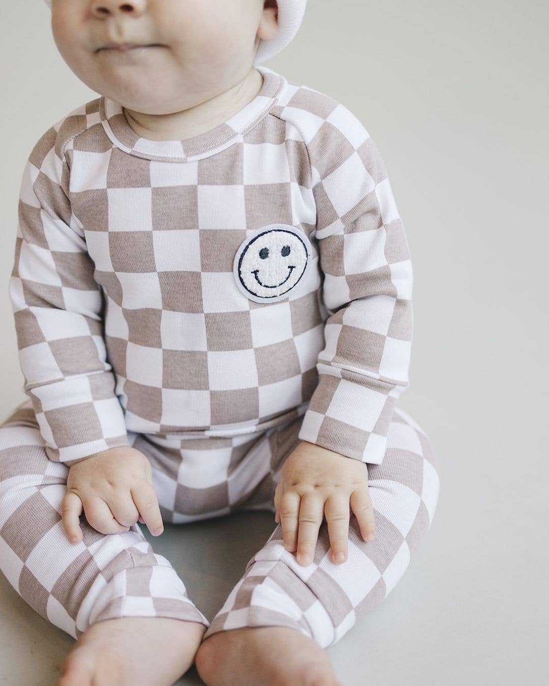 Latte Checkered Smiley Lounge Set