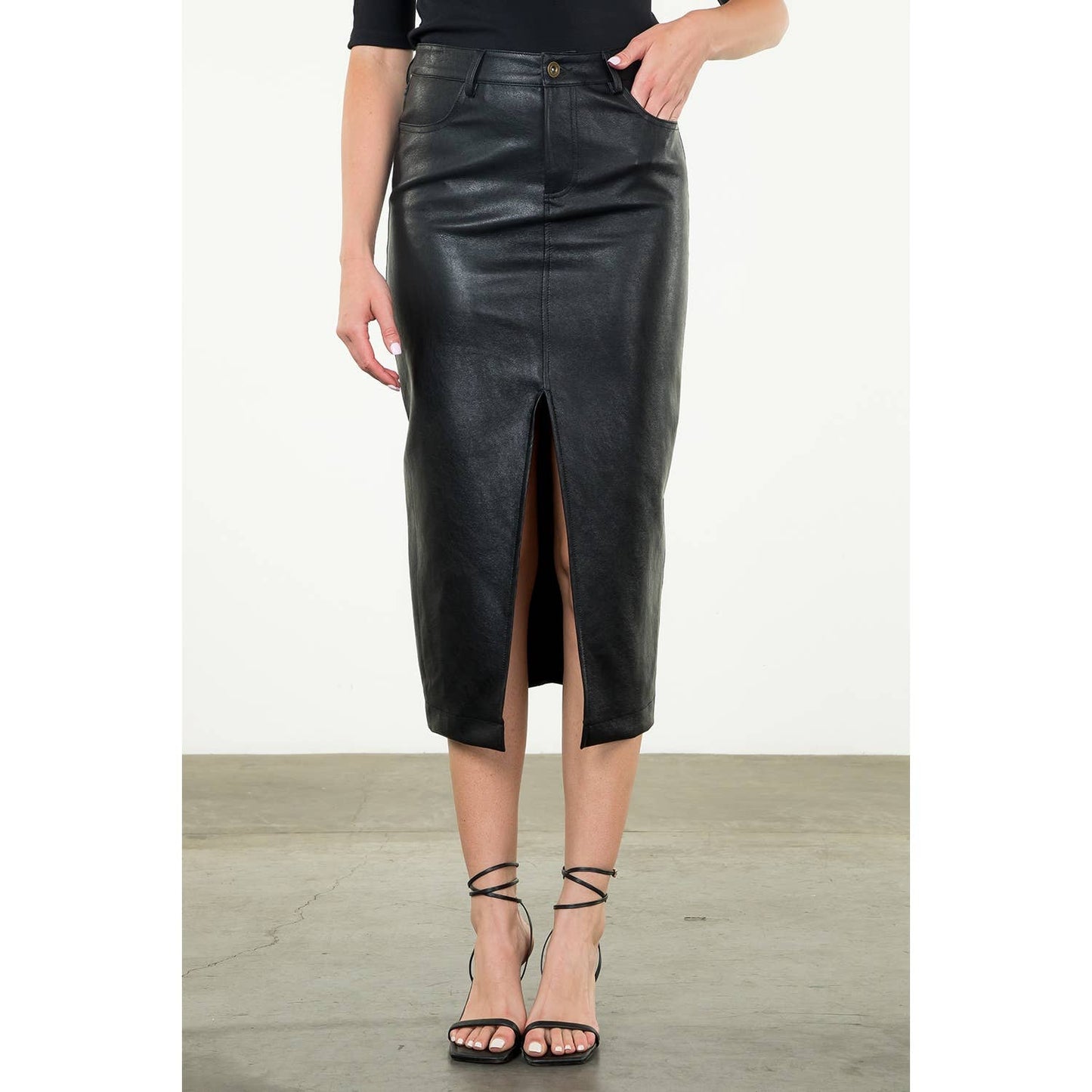 Leather Midi Skirt