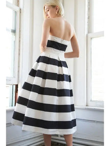 Black and White Midi Dress