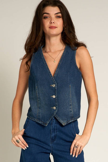 Sleeveless Denim Vest