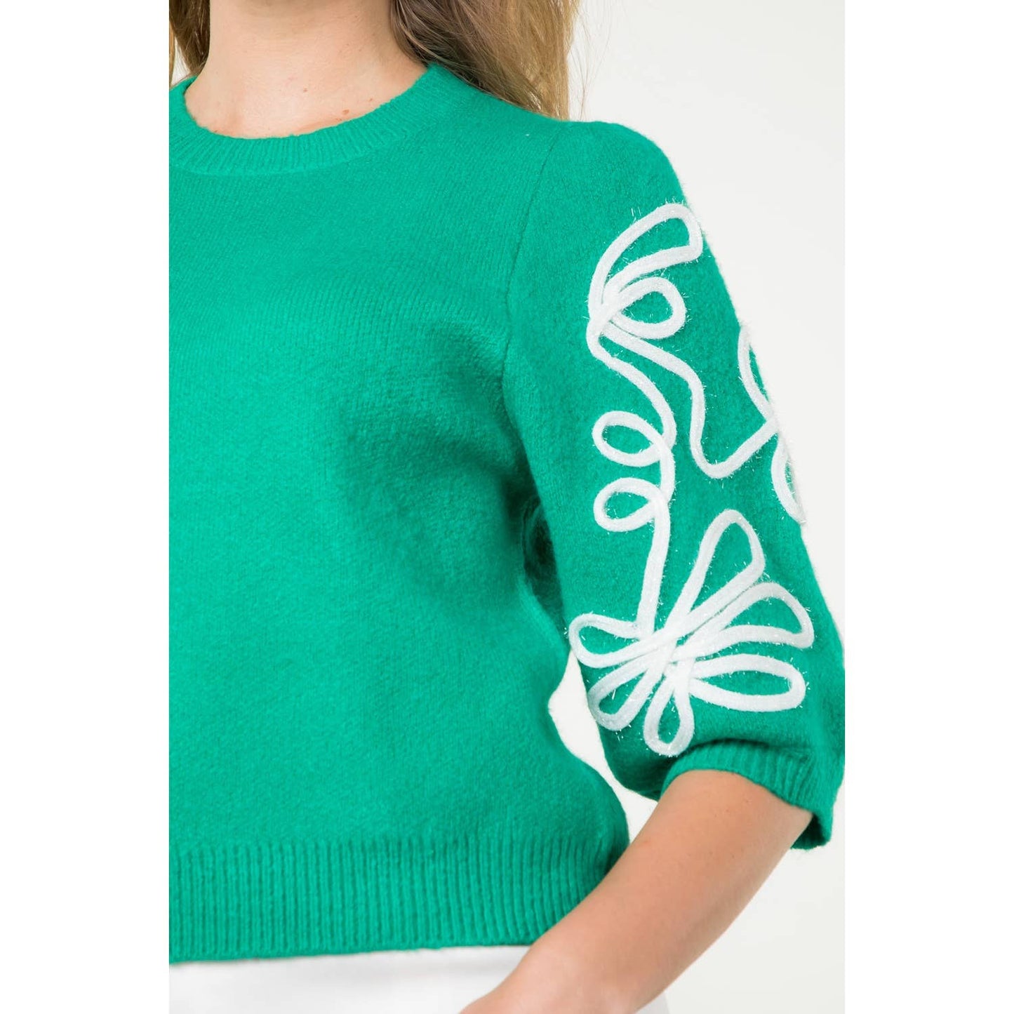 Embroidered Detail Knit Top