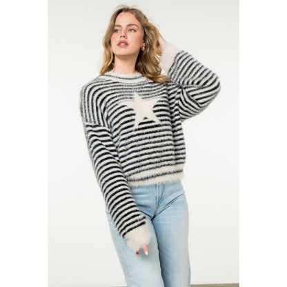 Striped Mohair Star Sweater