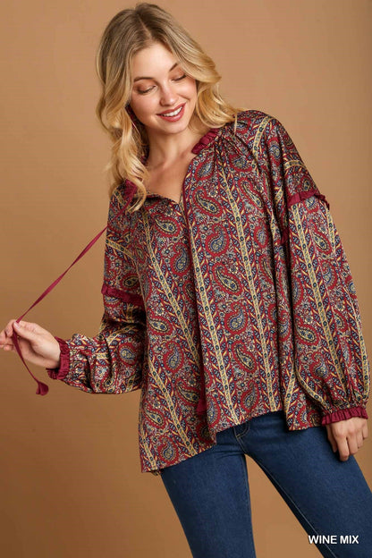 Paisley Printed Blouse (More Colors)