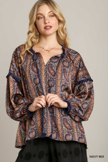 Paisley Printed Blouse (More Colors)