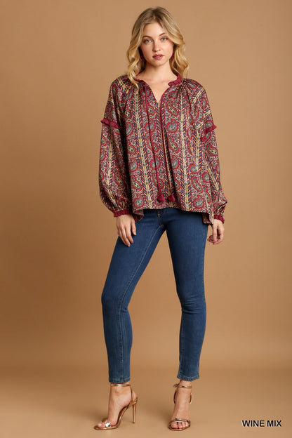 Paisley Printed Blouse (More Colors)