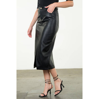 Leather Midi Skirt