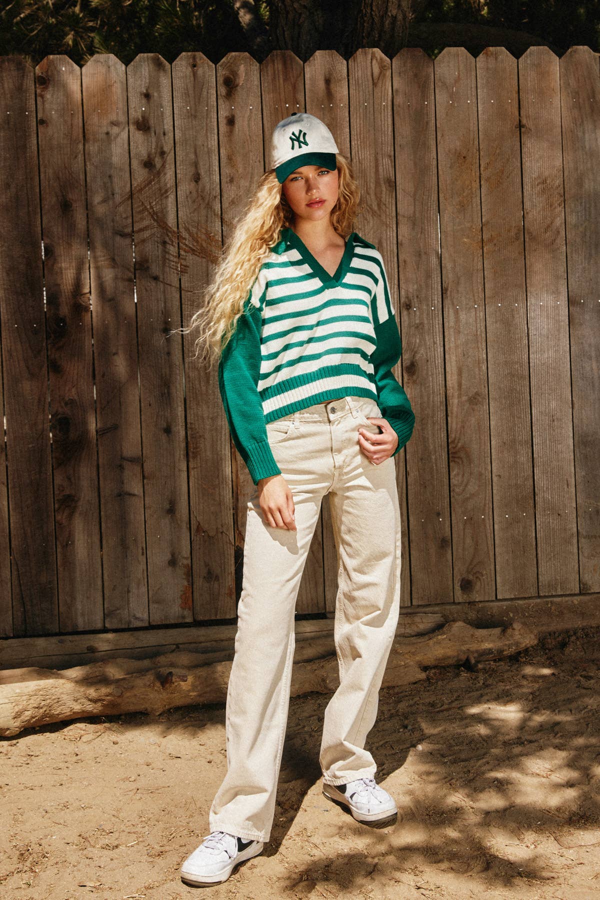 Solid And Striped Collared Sweater