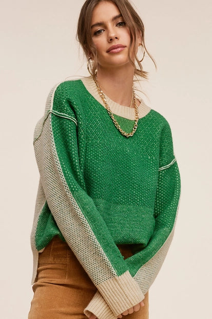 Color Block Textured Sweater