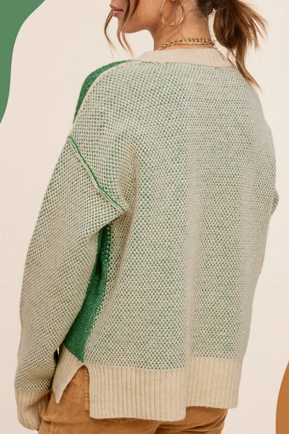 Color Block Textured Sweater