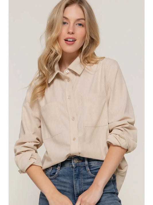 Corduroy Button Down Top (More Colors)