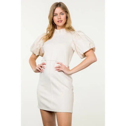 Puff Sleeve Suede Dress (More Colors)