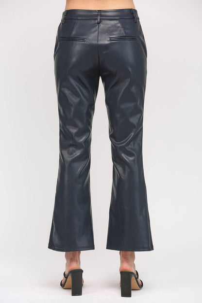 Faux Leather Flare Pant