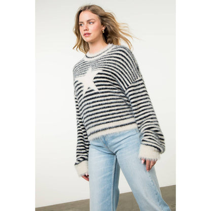 Striped Mohair Star Sweater