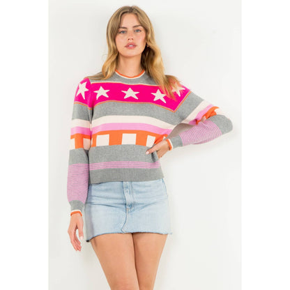 Multi Color Pattern Sweater