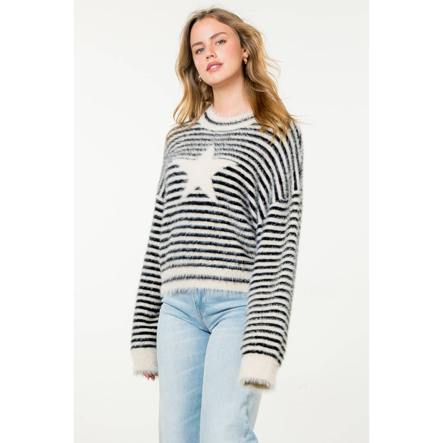 Striped Mohair Star Sweater