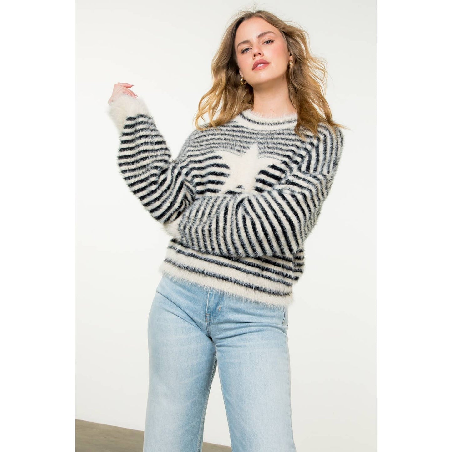 Striped Mohair Star Sweater