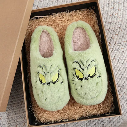 Fuzzy Grinch Slippers