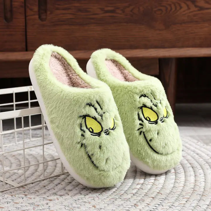 Fuzzy Grinch Slippers