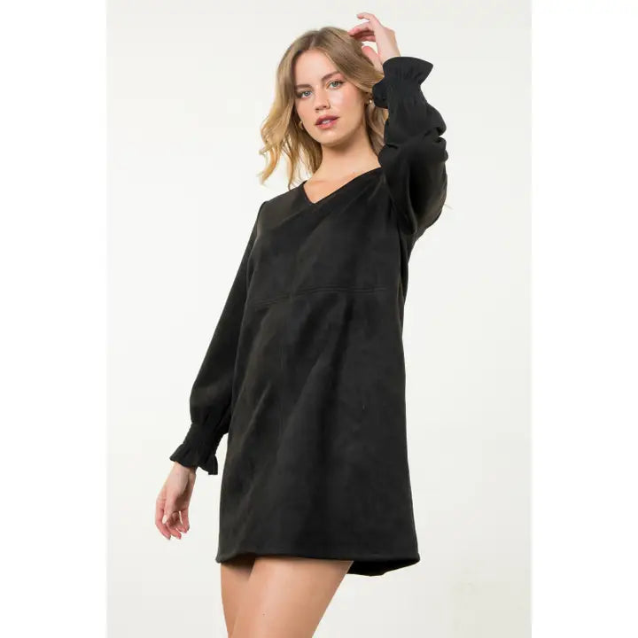 Long Sleeve Suede Dress (More Colors)