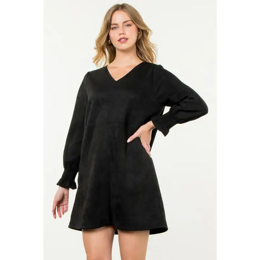 Long Sleeve Suede Dress (More Colors)