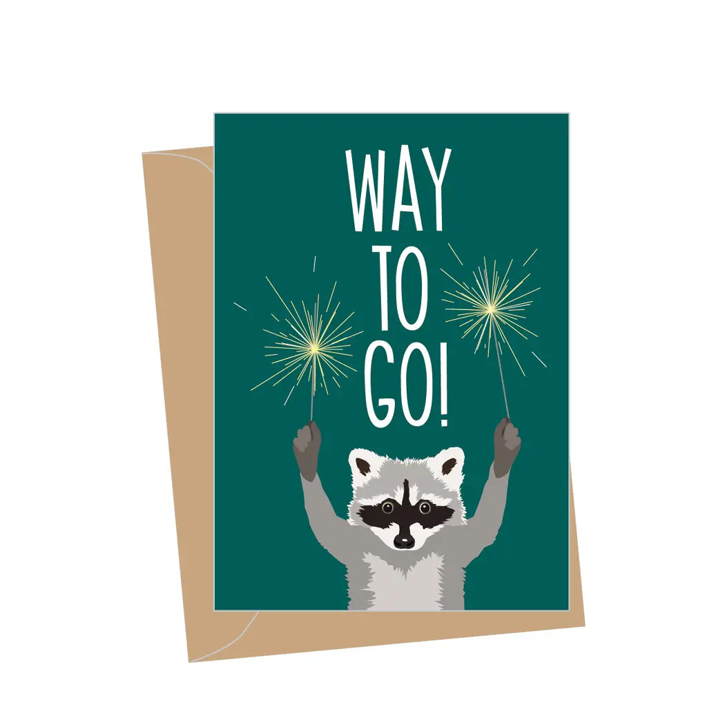 Congrats Raccoon Card