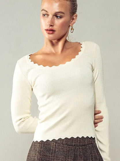 Scallop Knit Top (More Colors)