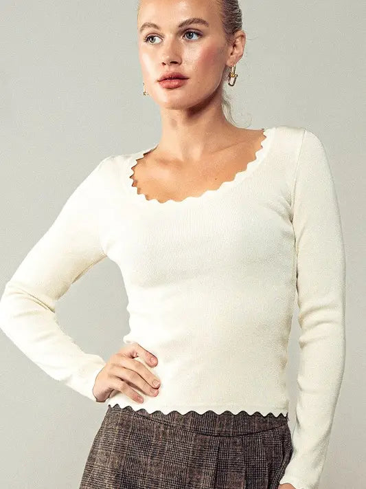 Scallop Knit Top (More Colors)