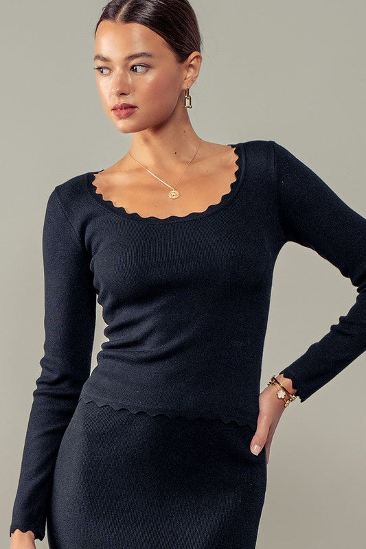 Scallop Knit Top (More Colors)