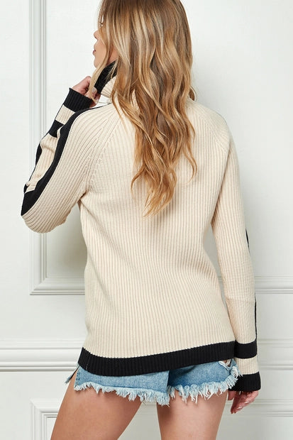 Turtleneck Contrast Sweater (More Colors)